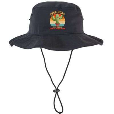 Free Hugs Just Kidding Don't Touch Me Cactus Funny Gift Bucket Hat