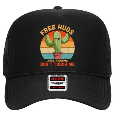 Free Hugs Just Kidding Don't Touch Me Cactus Funny Gift Trucker Hat