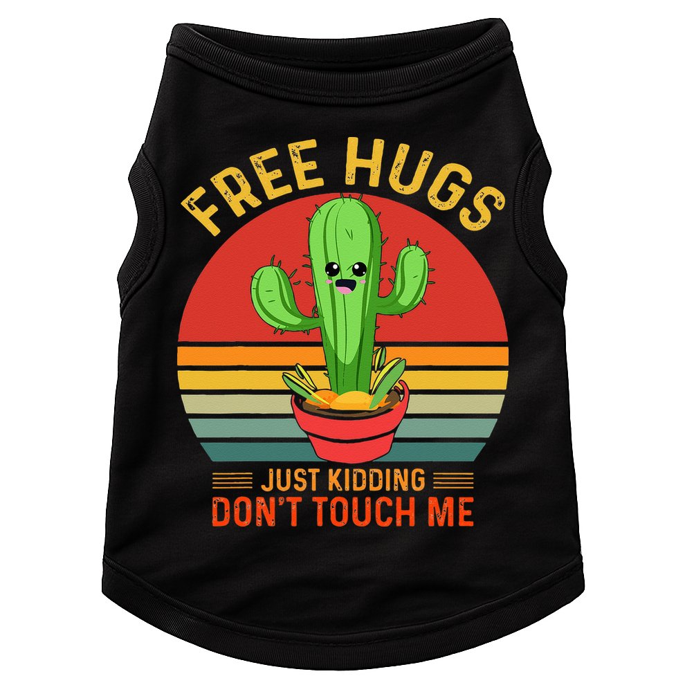 Free Hugs Just Kidding Dont Touch Me Humor Doggie Tank