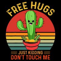 Free Hugs Just Kidding Dont Touch Me Humor Doggie Tank