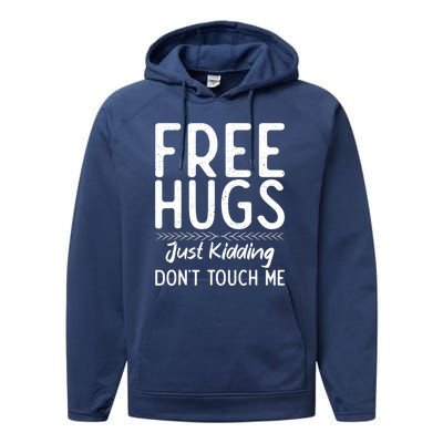 Free Hugs Just Kidding Dont Touch Me Xmas Christmas Performance Fleece Hoodie