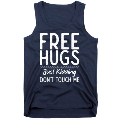 Free Hugs Just Kidding Dont Touch Me Xmas Christmas Tank Top