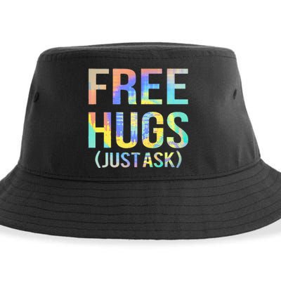 Free Hugs Just Ask Funny Sarcastic Joke Fun Sustainable Bucket Hat