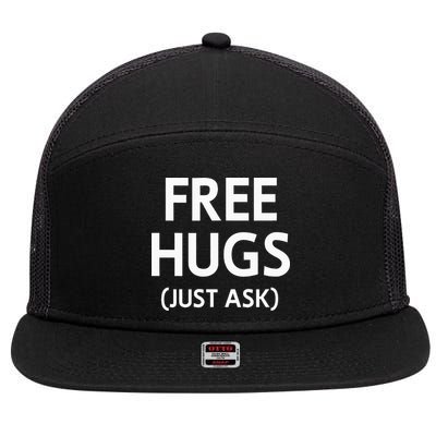 Free Hugs Just Ask Joke 7 Panel Mesh Trucker Snapback Hat