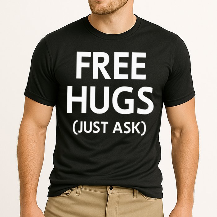 Free Hugs Just Ask Joke Cooling Performance Crew T-Shirt
