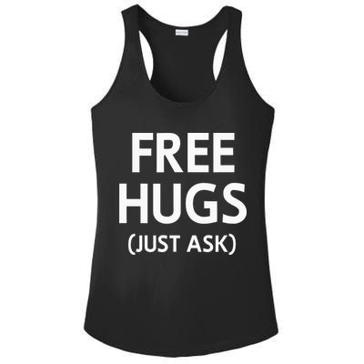 Free Hugs Just Ask Joke Ladies PosiCharge Competitor Racerback Tank