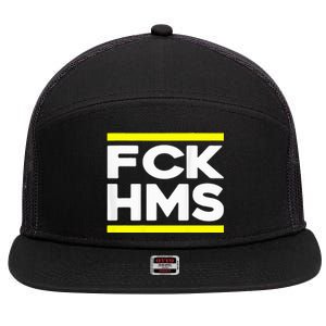 Fck Hms Jewish Non Distressed 7 Panel Mesh Trucker Snapback Hat