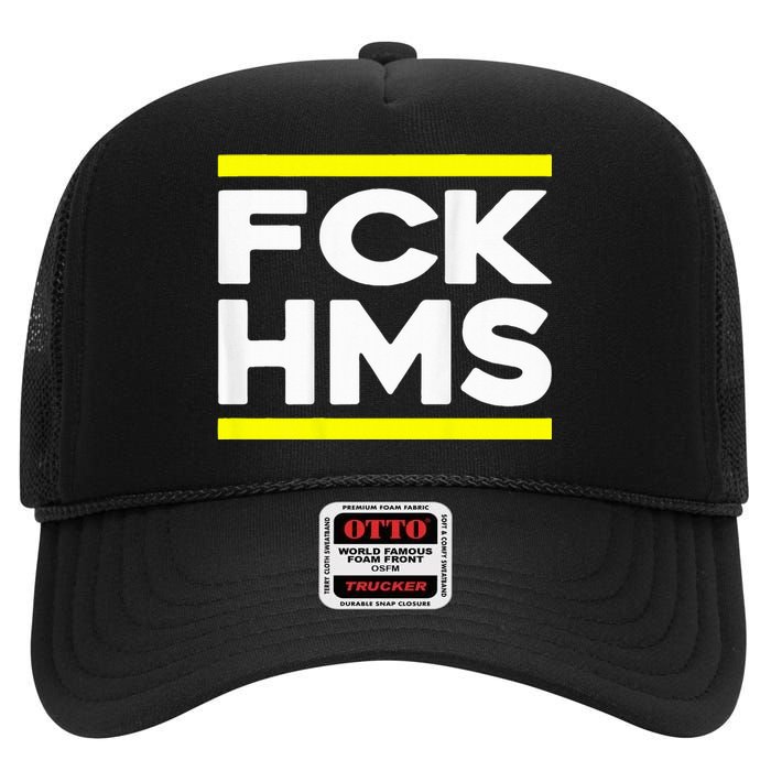 Fck Hms Jewish Non Distressed High Crown Mesh Back Trucker Hat