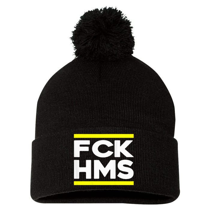 Fck Hms Jewish Non Distressed Pom Pom 12in Knit Beanie