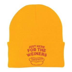 Funny Hotdog Just Here For The Wiener 4th Of July Women Knit Cap Winter Beanie