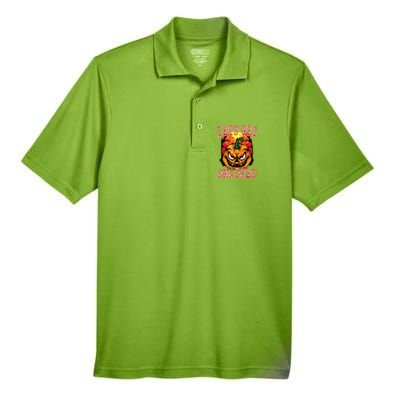 Funny Halloween Jack O Latern Pumpkin Lets Get Smashed Cool Gift Men's Origin Performance Pique Polo