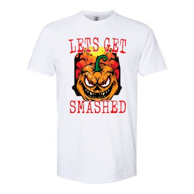 Funny Halloween Jack O Latern Pumpkin Lets Get Smashed Cool Gift Softstyle CVC T-Shirt