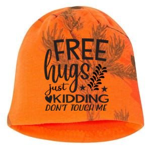 Free Hugs Just Kidding Dont Touch Me Kati - Camo Knit Beanie