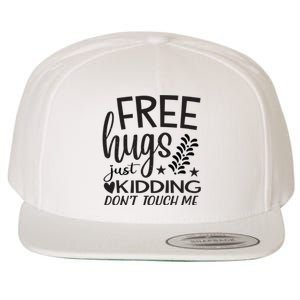 Free Hugs Just Kidding Dont Touch Me Wool Snapback Cap