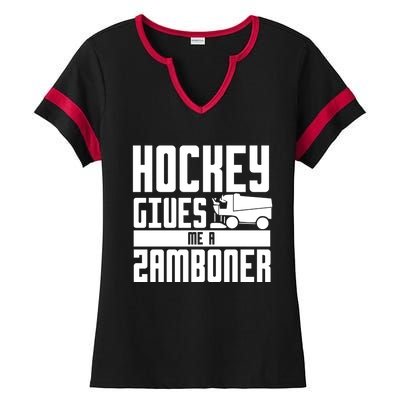 Funny Hockey Jokes Hockey Gives Me A Zamboner Hockey Player Cool Gift Ladies Halftime Notch Neck Tee