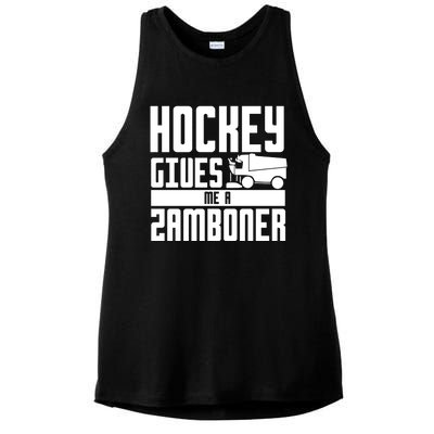 Funny Hockey Jokes Hockey Gives Me A Zamboner Hockey Player Cool Gift Ladies PosiCharge Tri-Blend Wicking Tank