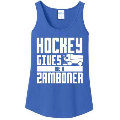 Funny Hockey Jokes Hockey Gives Me A Zamboner Hockey Player Cool Gift Ladies Essential Tank