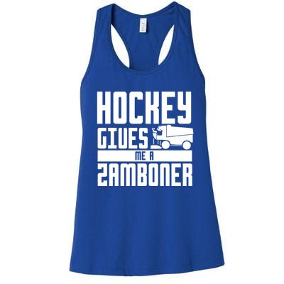 Funny Hockey Jokes Hockey Gives Me A Zamboner Hockey Player Cool Gift Women's Racerback Tank