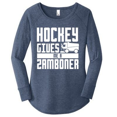 Funny Hockey Jokes Hockey Gives Me A Zamboner Hockey Player Cool Gift Women's Perfect Tri Tunic Long Sleeve Shirt