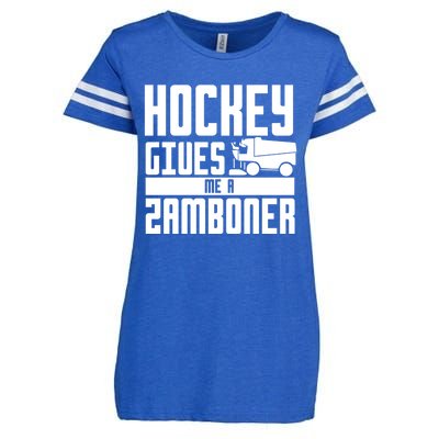 Funny Hockey Jokes Hockey Gives Me A Zamboner Hockey Player Cool Gift Enza Ladies Jersey Football T-Shirt