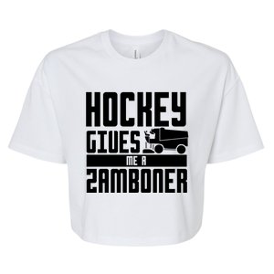 Funny Hockey Jokes Hockey Gives Me A Zamboner Hockey Player Cool Gift Bella+Canvas Jersey Crop Tee