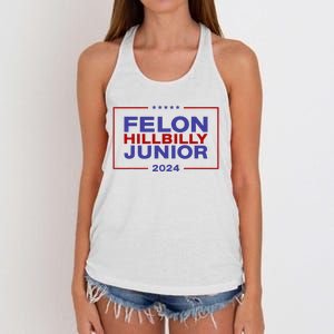 Felon Hillbilly Junior 2024 Trump Vance Kennedy 2024 Women's Knotted Racerback Tank