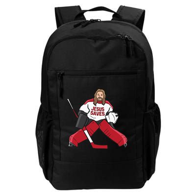 Funny Hockey Jesus Saves Hockey Goalie Backpack