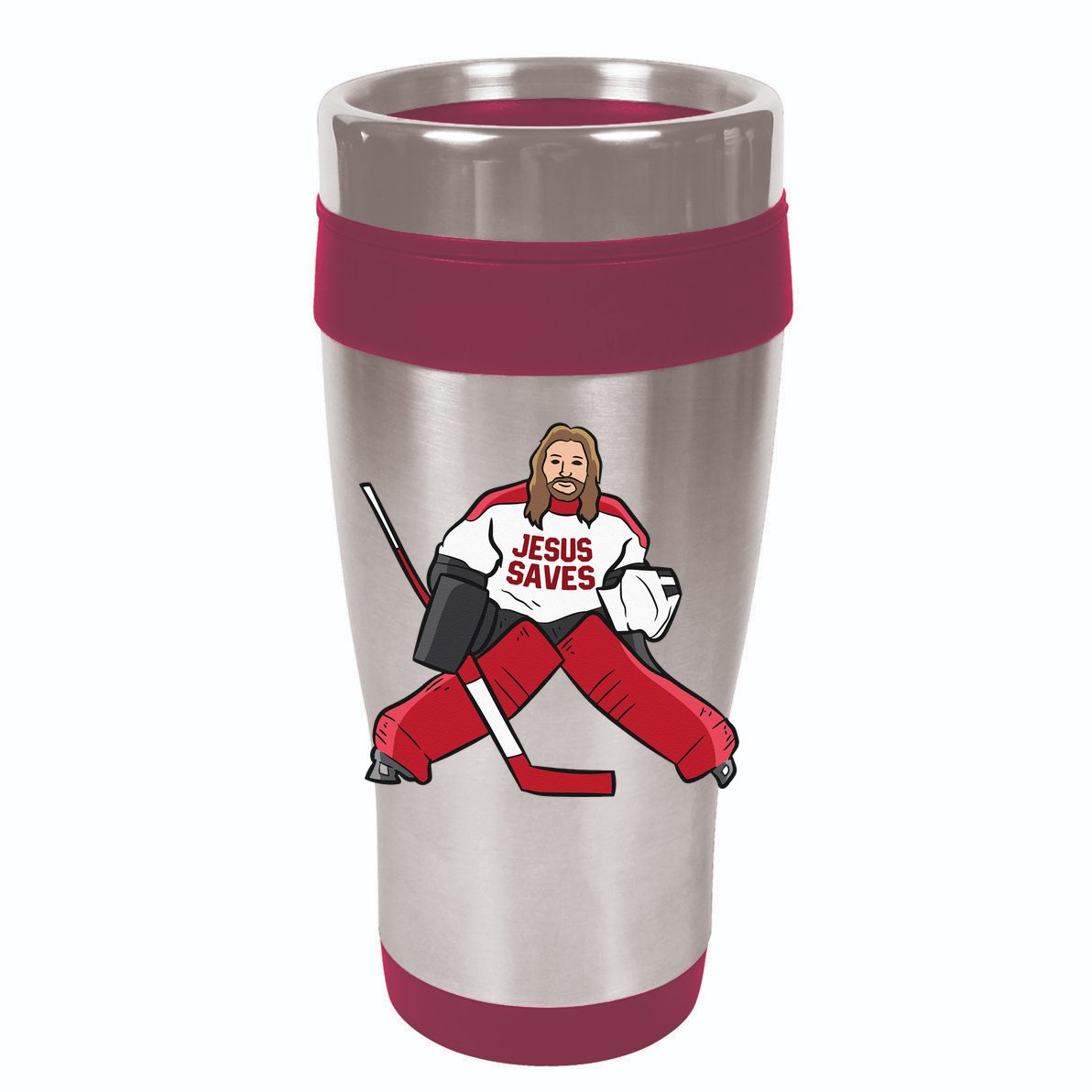 Funny Hockey Jesus Saves Hockey Goalie Vector Backpack