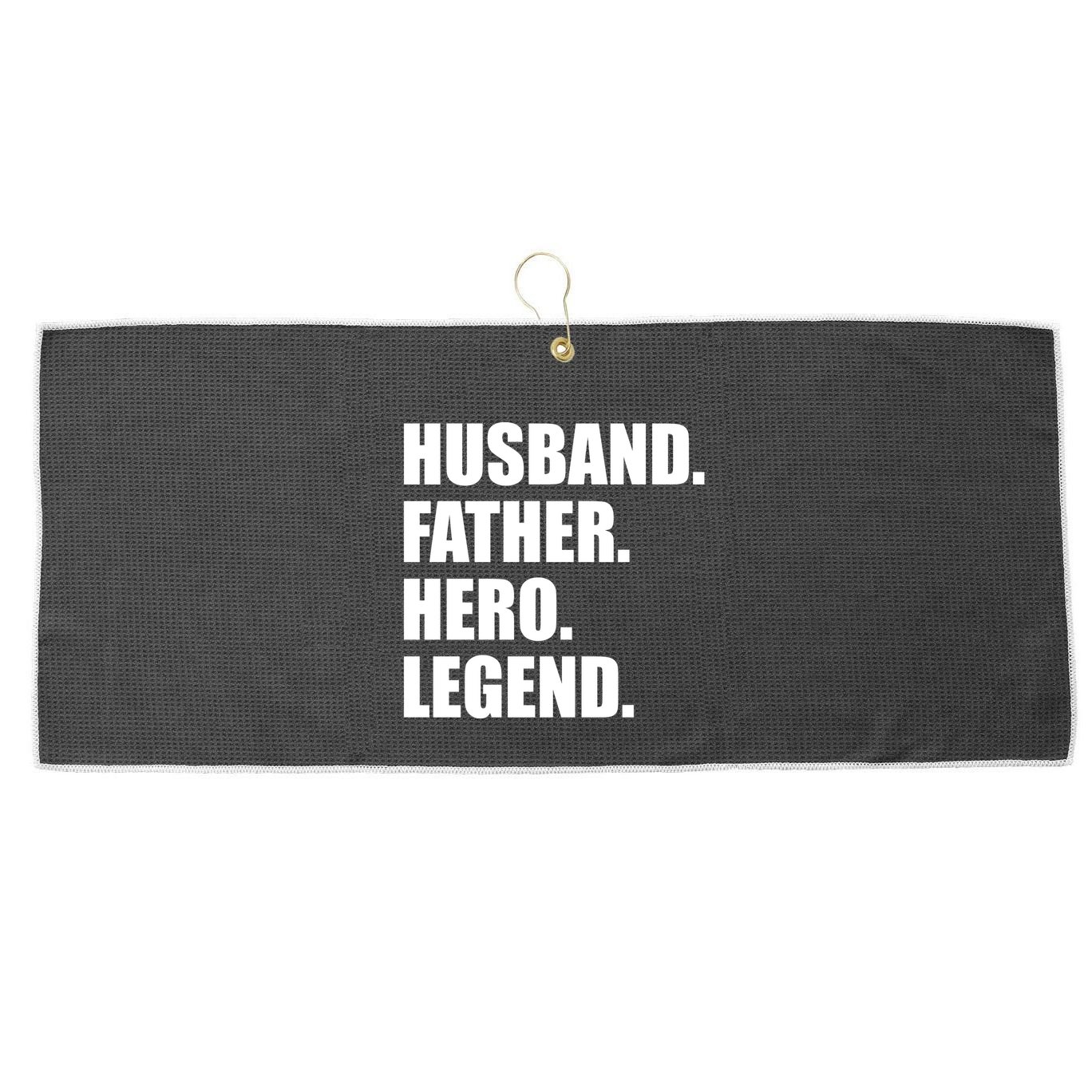 Father Husband Janitor Hero Fathers Day Large Microfiber Waffle Golf Towel
