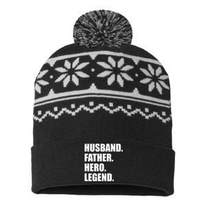 Father Husband Janitor Hero Fathers Day USA-Made Snowflake Beanie