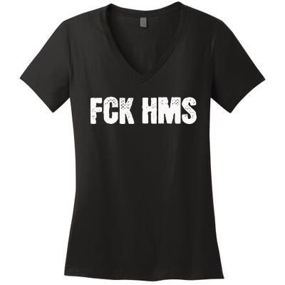 Fck Hms Jewish Nondistressed Vintage Women's V-Neck T-Shirt