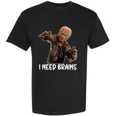 Funny Halloween Joe Biden Zombie I Need Brains Costume Garment-Dyed Heavyweight T-Shirt