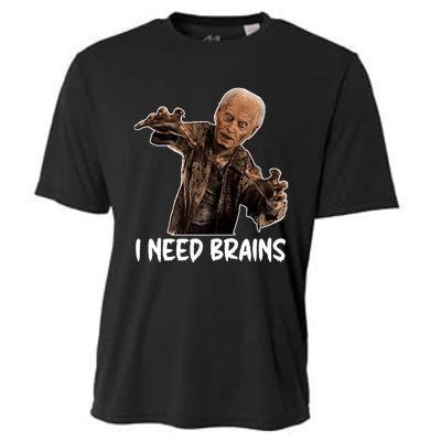 Funny Halloween Joe Biden Zombie I Need Brains Costume Cooling Performance Crew T-Shirt