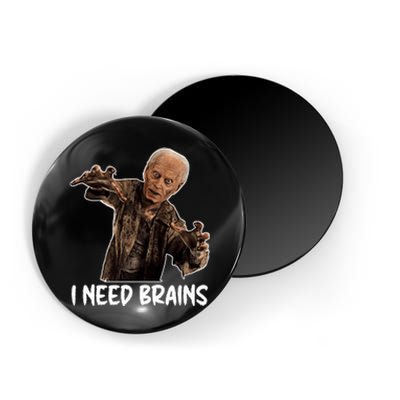 Funny Halloween Joe Biden Zombie I Need Brains Costume Magnet