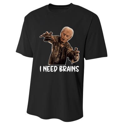 Funny Halloween Joe Biden Zombie I Need Brains Costume Performance Sprint T-Shirt