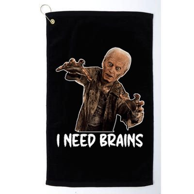 Funny Halloween Joe Biden Zombie I Need Brains Costume Platinum Collection Golf Towel