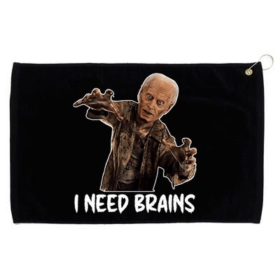 Funny Halloween Joe Biden Zombie I Need Brains Costume Grommeted Golf Towel