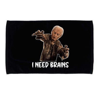 Funny Halloween Joe Biden Zombie I Need Brains Costume Microfiber Hand Towel