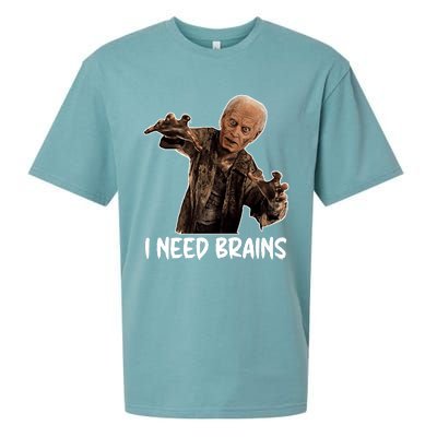 Funny Halloween Joe Biden Zombie I Need Brains Costume Sueded Cloud Jersey T-Shirt