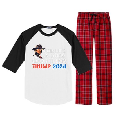 For HeS Jolly Good Felon Trump Voting For Convicted Felon Raglan Sleeve Pajama Set