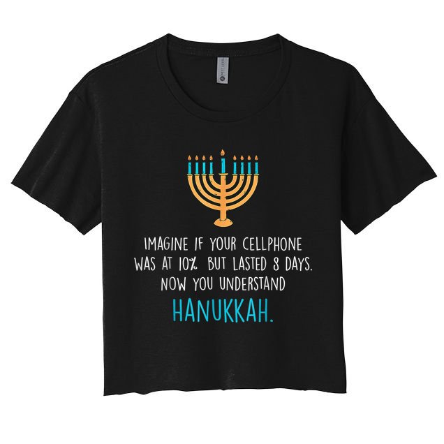 Funny Hanukkah Jewish Holiday Channukah Jew Fun Hanukkah Women's Crop Top Tee