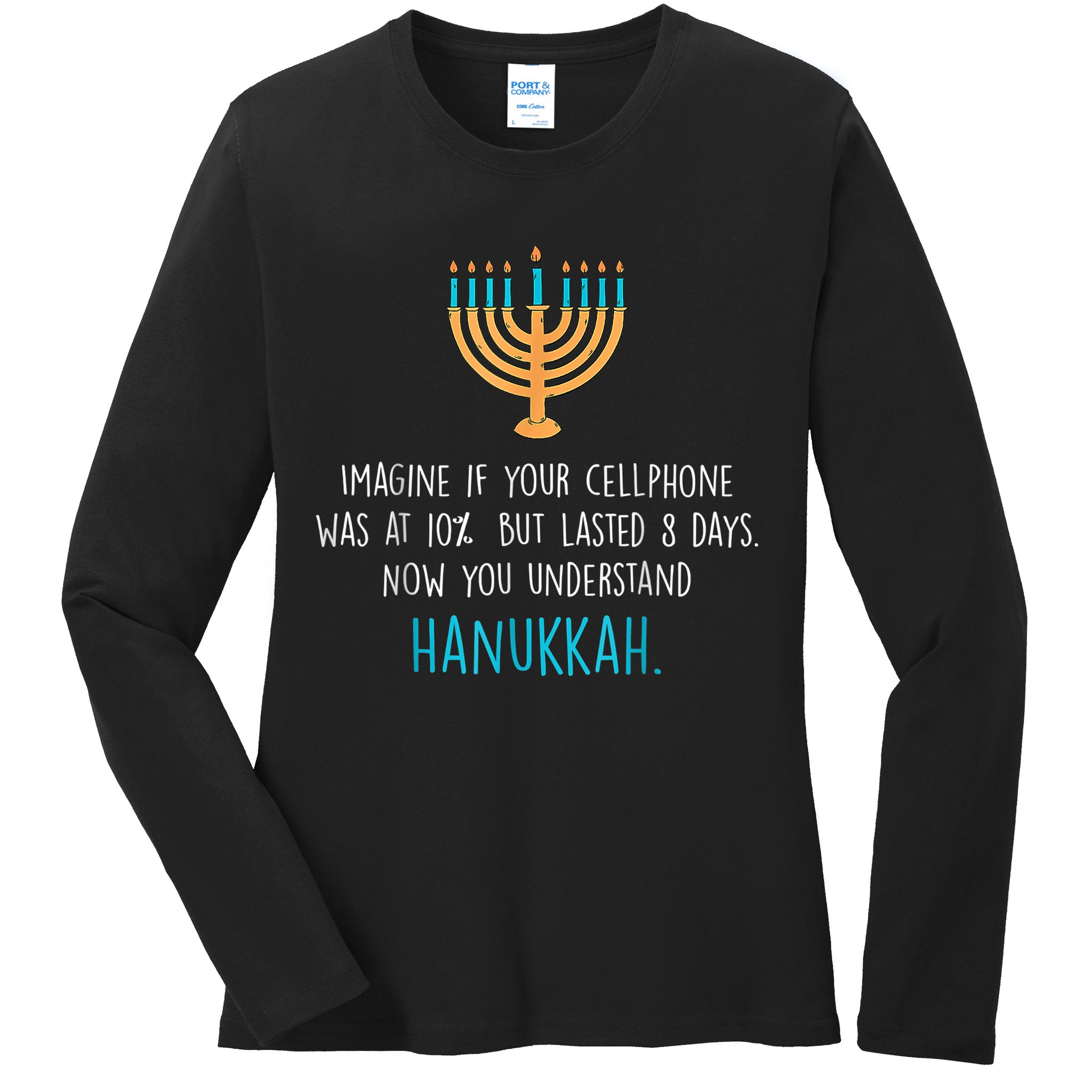 Funny Hanukkah Jewish Holiday Channukah Jew Fun Hanukkah Ladies Long Sleeve Shirt