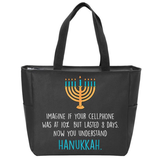Funny Hanukkah Jewish Holiday Channukah Jew Fun Hanukkah Zip Tote Bag