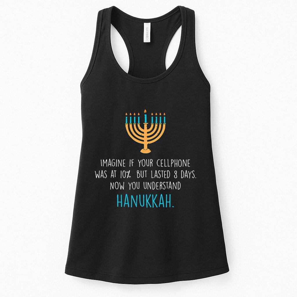 Funny Hanukkah Jewish Holiday Channukah Jew Fun Hanukkah  Womens Tank Top