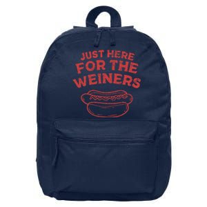 Funny Hotdog Just Here For The Wiener 4th Of July 16 in Basic Backpack