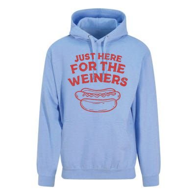 Funny Hotdog Just Here For The Wiener 4th Of July Unisex Surf Hoodie