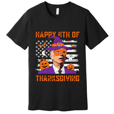 Funny Halloween Joe Biden Confused Happy 4th Of Thanksgiving Premium T-Shirt