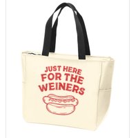 Funny Hotdog Just Here For The Wiener 4th Of July Zip Tote Bag