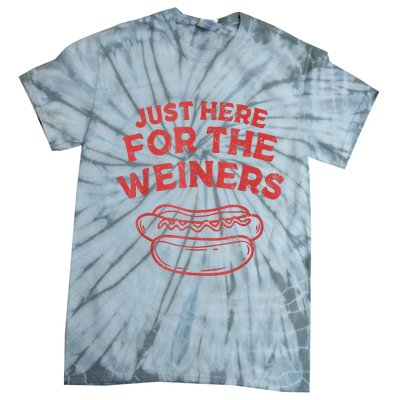 Funny Hotdog Just Here For The Wiener 4th Of July Tie-Dye T-Shirt
