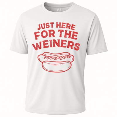 Funny Hotdog Just Here For The Wiener 4th Of July Performance Shirt